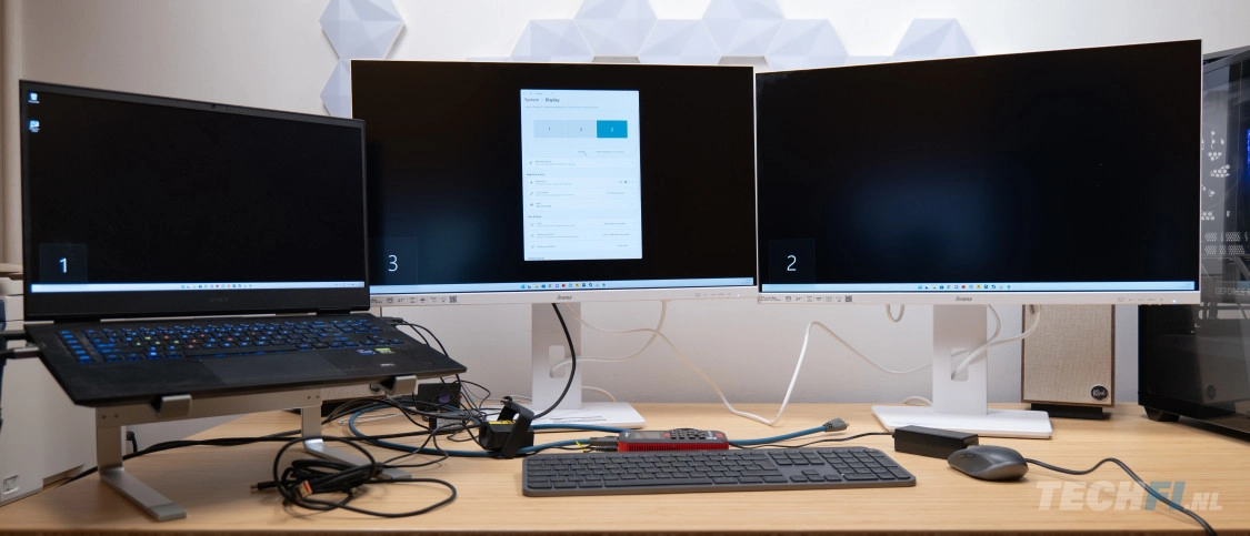 Iiyama ProLite XUB2797QSN en XUB2797QSU - nummering volgens Windows i.c.m. laptop