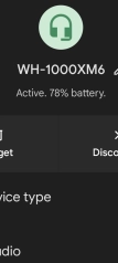 Sony Sound Connnect app voor WH-1000XM6 (dark mode)