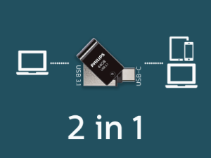 Wie het kleine niet eert: Philips 2-in-1 Flash Drive haalt tot 180 MB/s